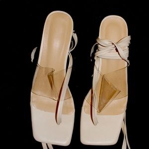 Open toe lace up heels!